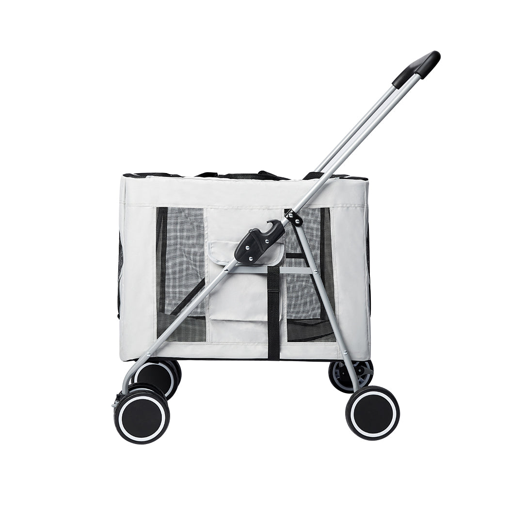 PaWz Pet Stroller Dog Cat Cage Carrier Grey-1942353065487241217