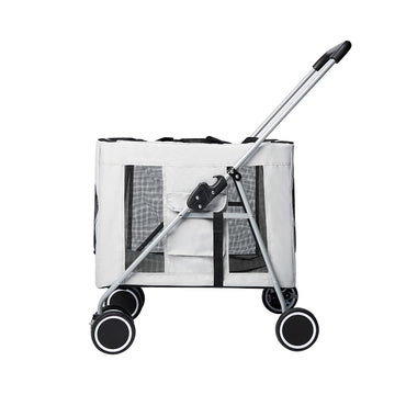 PaWz Pet Stroller Dog Cat Cage Carrier Grey-1942353065487241217