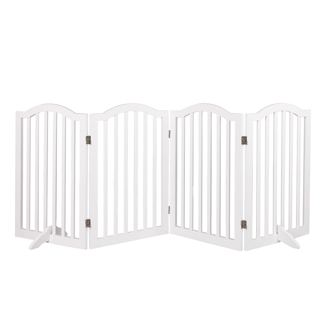 PaWz Wooden Pet Gate Dog Fence Safety White-1942352743779930113