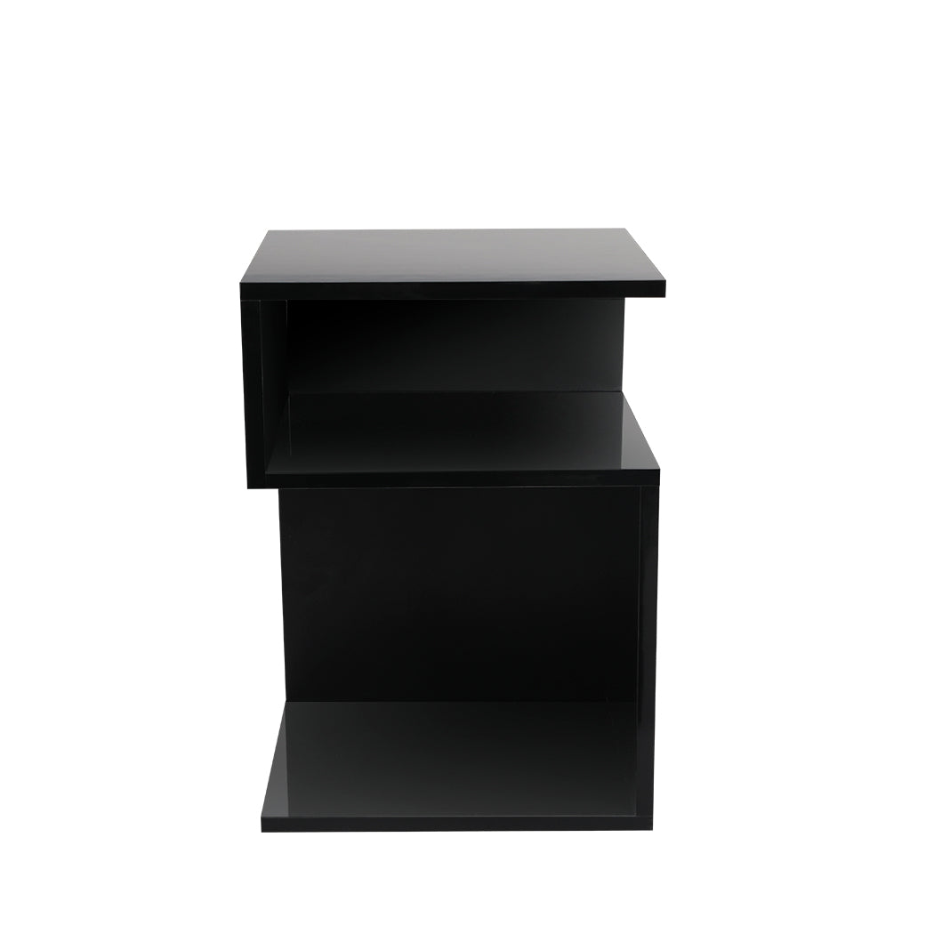 Levede 1xBedside Tables Drawers Side Black