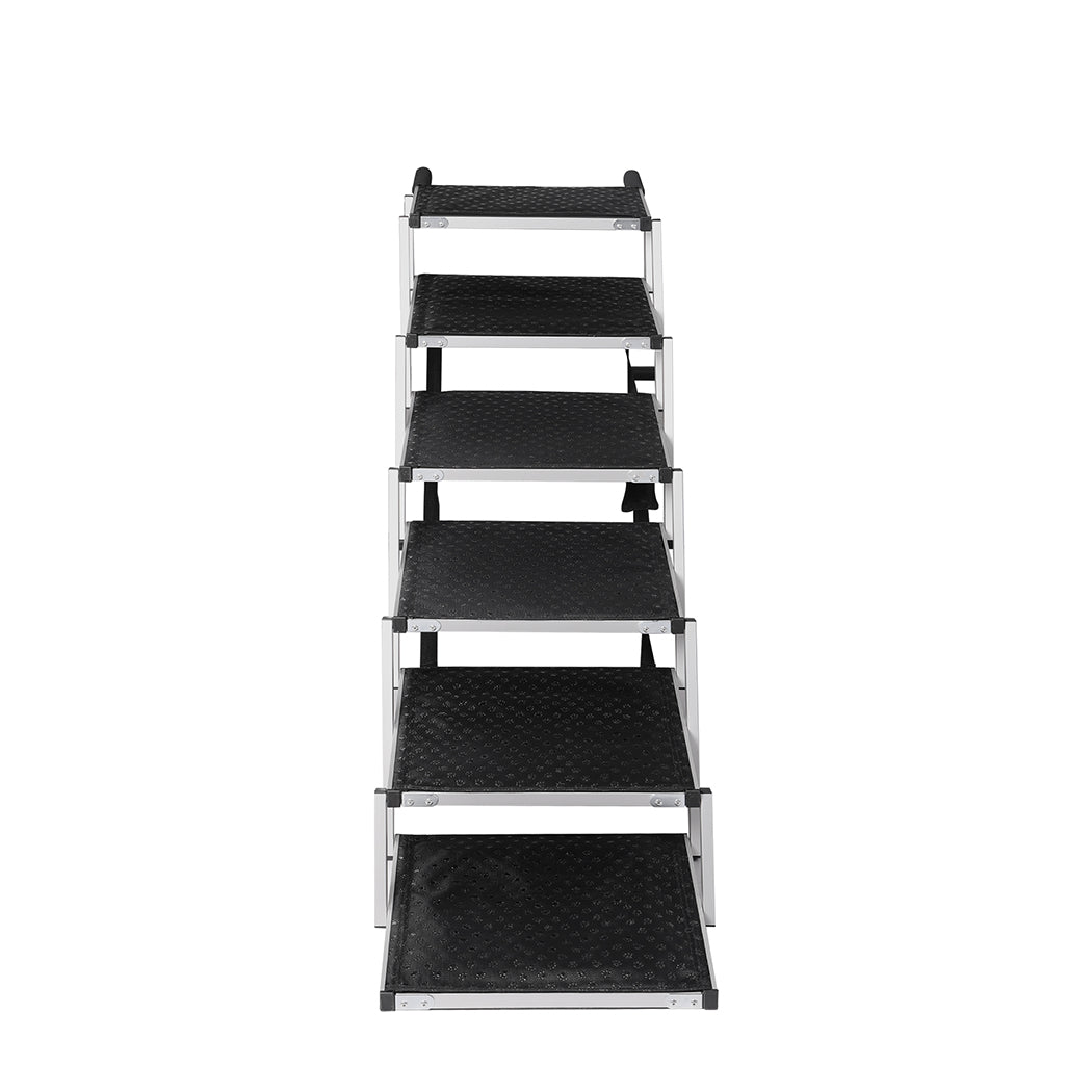 PaWz 6 Steps Dog Ramp Adjustable Height Black-1942352744128057345