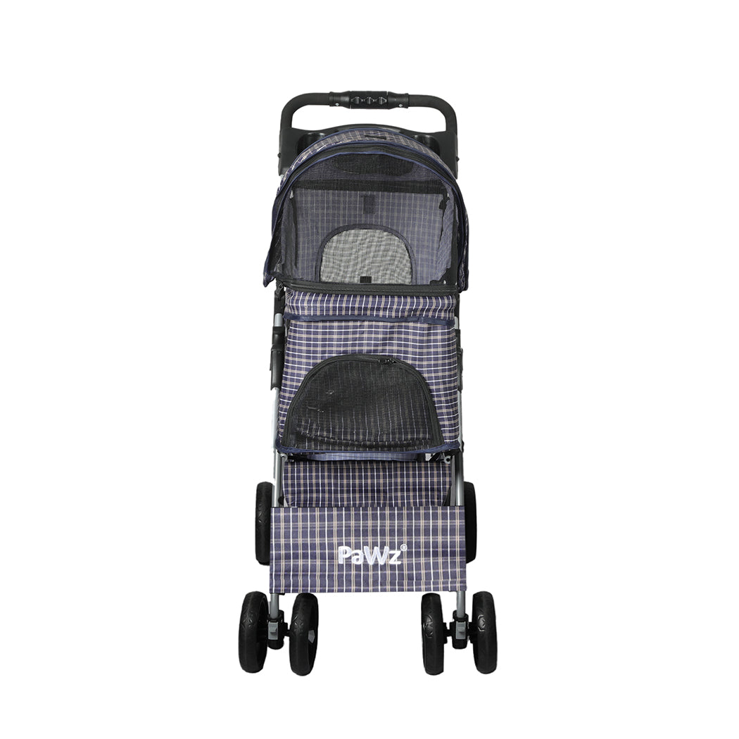 PaWz Large Pet Stroller Dog Cat Carrier Plaid-1942352820493750273
