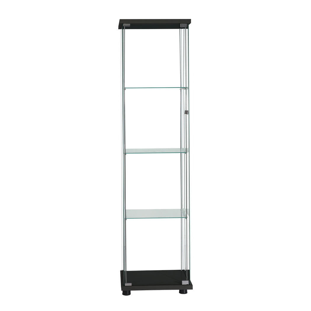 Stacked Display Storage Cabinet Glass Black