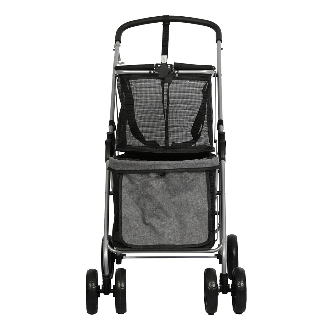 PaWz Pet Stroller 2-Tier Dog Cat Carrier Foldable-1942352822360215553