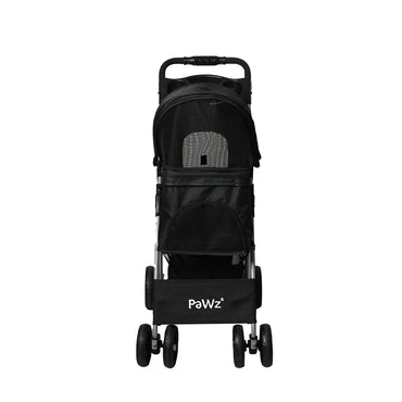 PaWz 4 Wheels Pet Stroller Dog Cat Cage Black-1942352820325978113