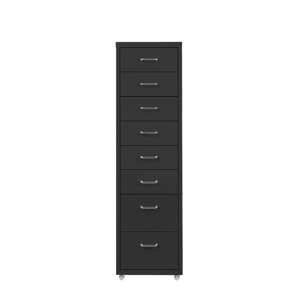 Levede 8 Drawer Office Cabinet Drawers Black