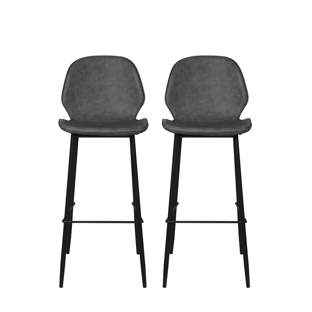 Levede 2x Bar Stool Barstools Counter Grey