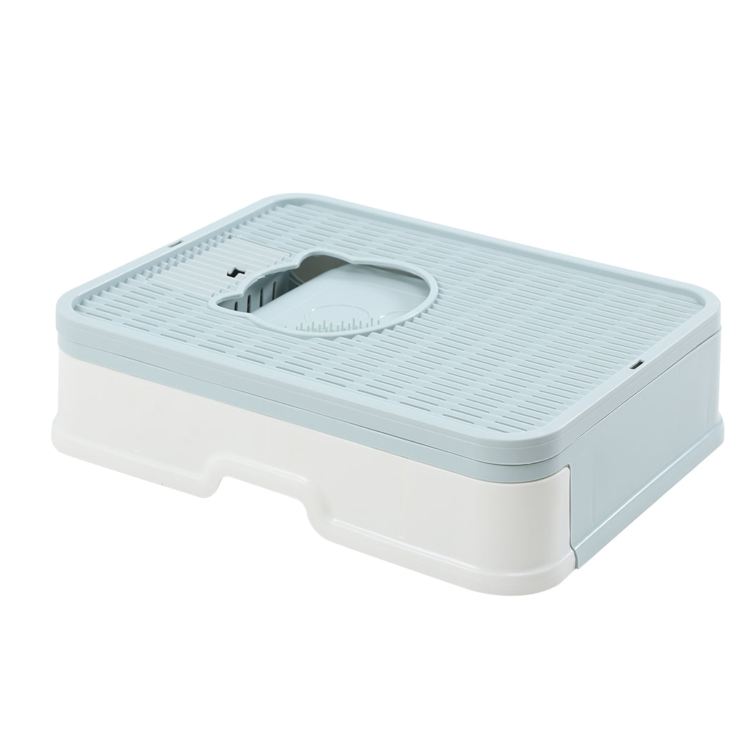 PaWz Foldable Cat Litter Box Tray Enclosed Blue-1942352746543976449