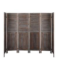 Levede 6 Panel Partition Room Divider Brown