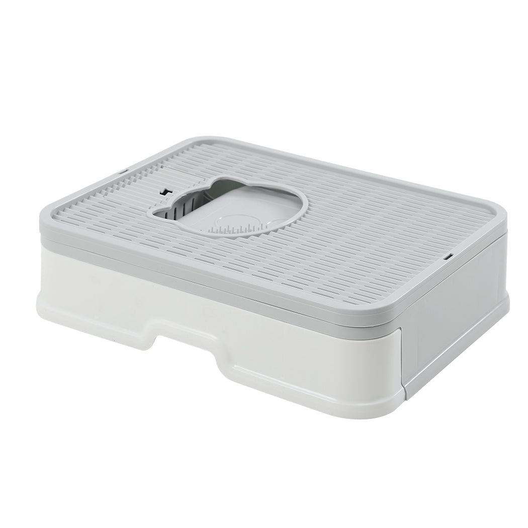 PaWz Foldable Cat Litter Box Tray Enclosed Grey-1942352746757885953