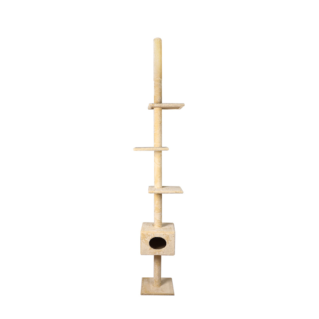 PaWz Cat Scratching Post Tree Cubby Beige-1942352735496179713