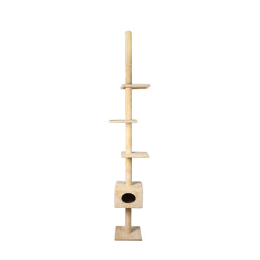 PaWz Cat Scratching Post Tree Cubby Beige-1942352735496179713
