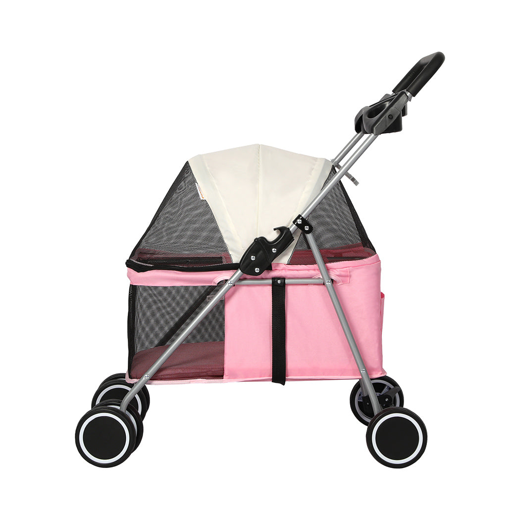 PaWz Pet Stroller Dog Cat Carrier Foldable Pink-1942352821169033217
