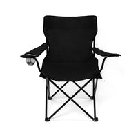 Levede Camping Chairs Folding Arm Foldable Black