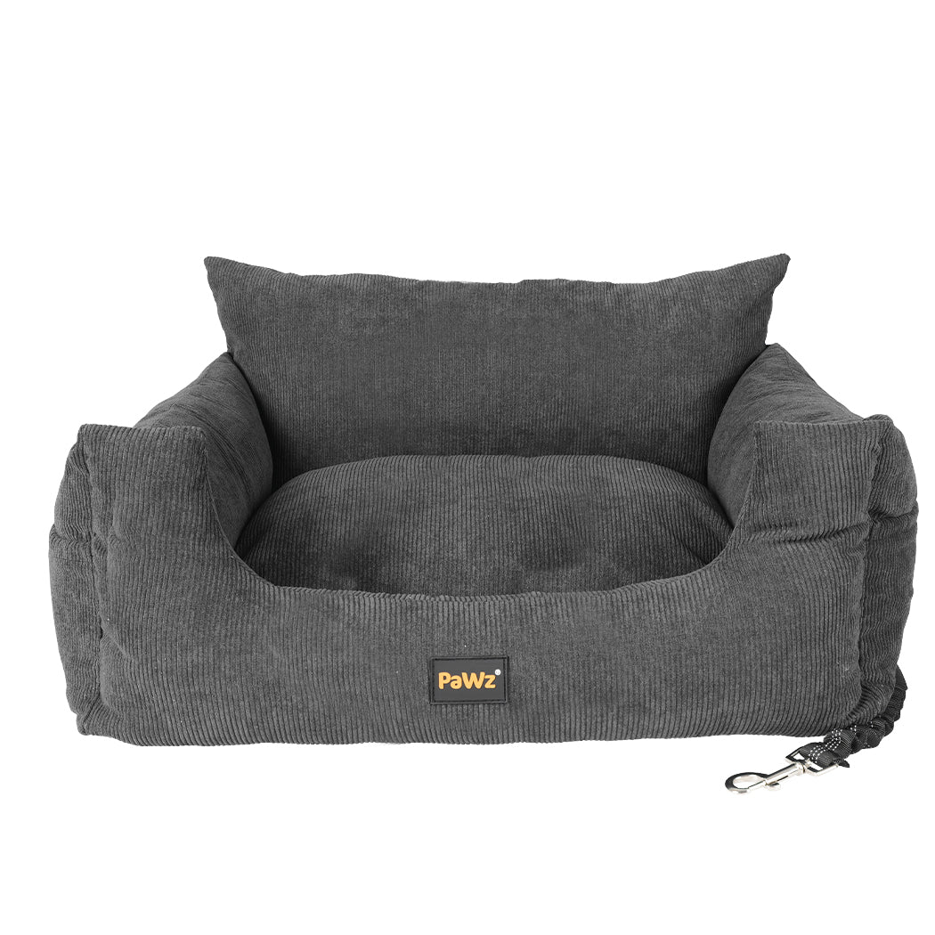 PaWz Pet Car Booster Seat Dog Protector L Grey Large-1942352753179365377