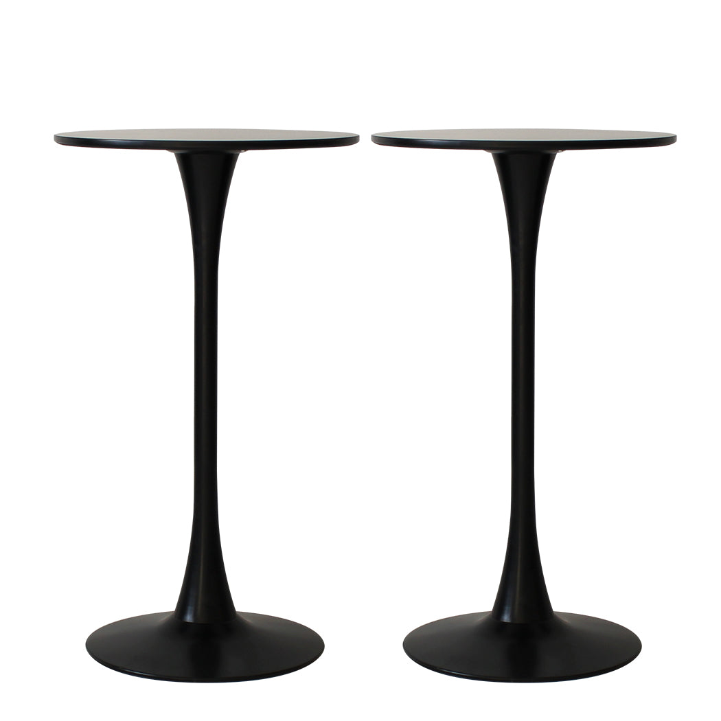 Levede 2x Round Bar Table Pub Tables Black