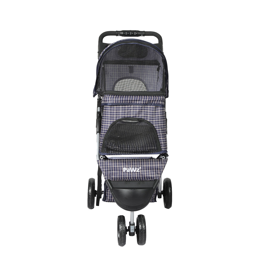 PaWz Large Pet Stroller Dog Cat Carrier Plaid-1942352820149817345