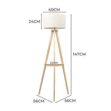 EMITTO Tripod Floor Lamp with Shelf