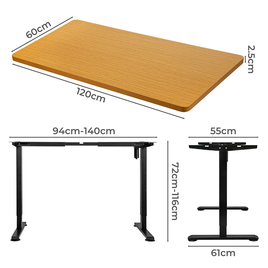 Levede Motorised Standing Desk Height 120cm Natural 800x 1.5MM