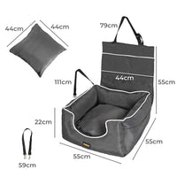 PaWz Dog Car Booster Seat Belt Pet Backrest Grey-1942352757189120002