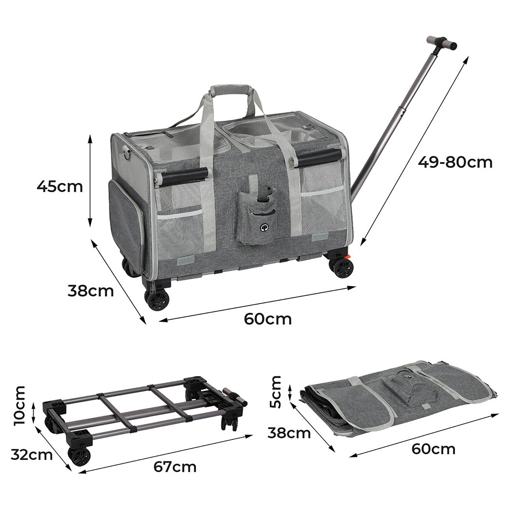 Pawz Pet Carrier 4 Wheel Portable Rolling Foldable-1942353704934051842