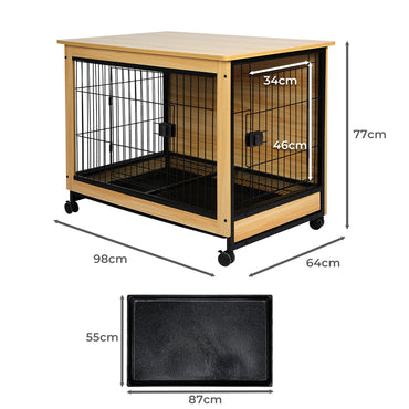 PaWz Wooden Wire Dog Kennel Side End XL X-Large