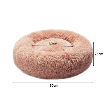 PaWz Pet Bed Cat Dog Donut Nest Calming S Pink Small-1942353255392743426