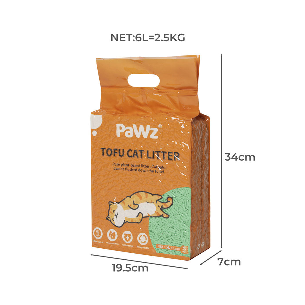 PaWz 2.5kg Tofu Cat Litter Clumping Green Tea x6-1942353630820700162