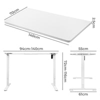 Levede Motorised Standing Desk Adjustable 140cm White 1000x 1MM