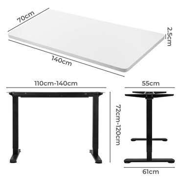 Levede Motorised Standing Desk Adjustable 140cm White 1000x 1MM