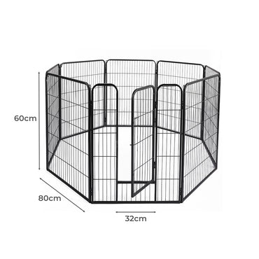 PaWz 8 Panel Pet Dog Playpen Puppy Exercise Black 24 inch-1942353116418674690