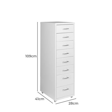 Levede Office Cabinet 8 Drawer Drawers White