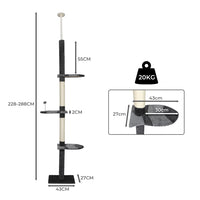 PaWz Cat Scratching Post Tree Condo Grey-1942352736225988610