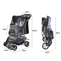 PaWz Large Pet Stroller Dog Cat Carrier Plaid-1942352820149817346