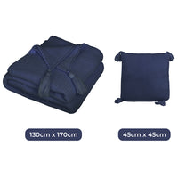 DreamZ Knitting Throw Blanket Cushion Navy