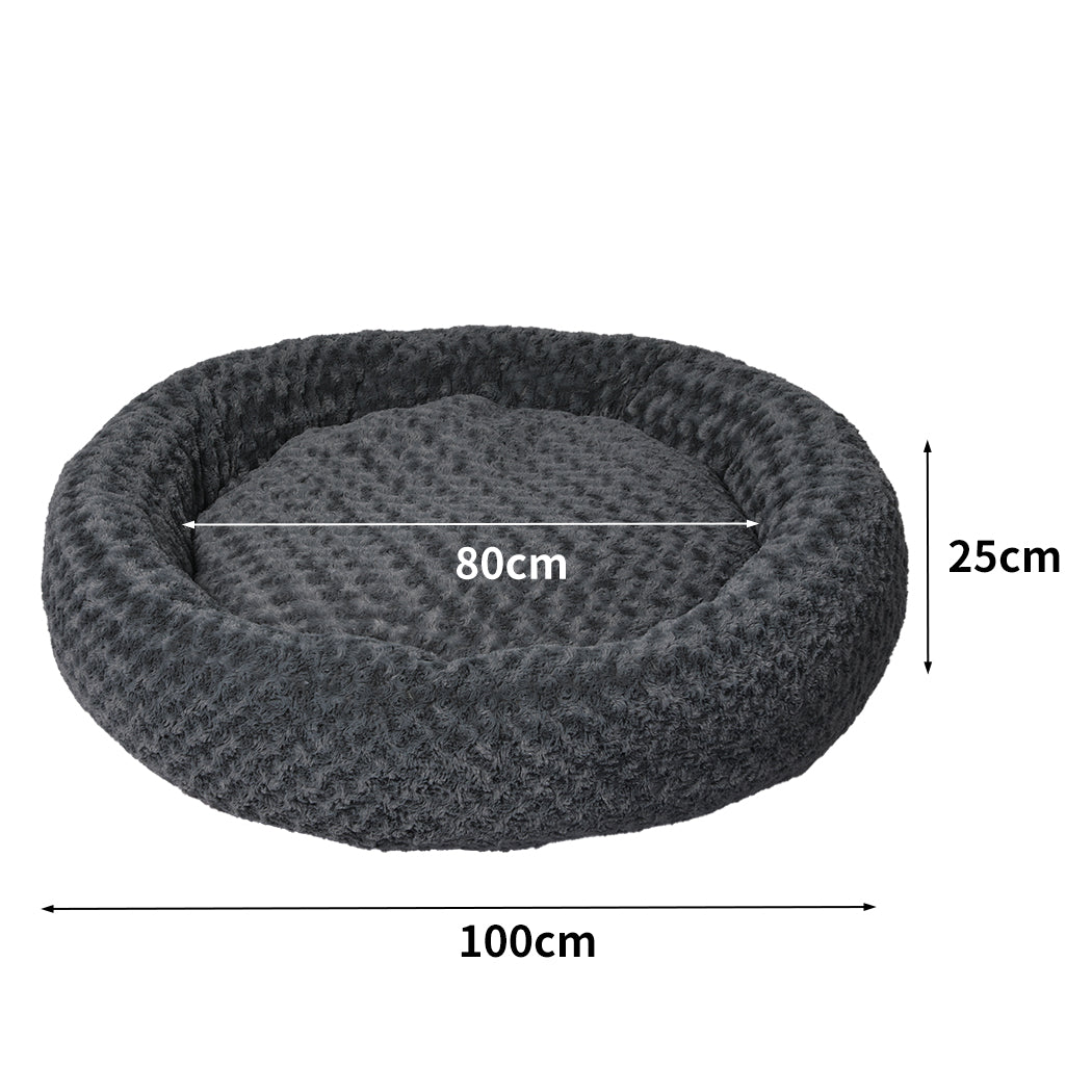 PaWz Calming Dog Bed Warm Soft Plush XL Dark Grey X-Large-1942352745151467522