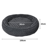 PaWz Calming Dog Bed Warm Soft Plush XL Dark Grey X-Large-1942352745151467522