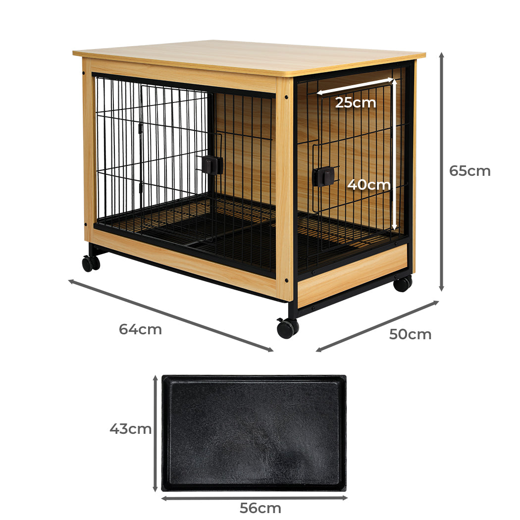 PaWz Wooden Wire Dog Kennel Side End M Medium