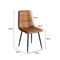 Levede 4x Dining Chairs Kitchen Chair Brown Faux Leather