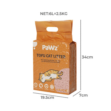 PaWz 2.5kg Tofu Cat Litter Clumping Peach-1942352760766861314