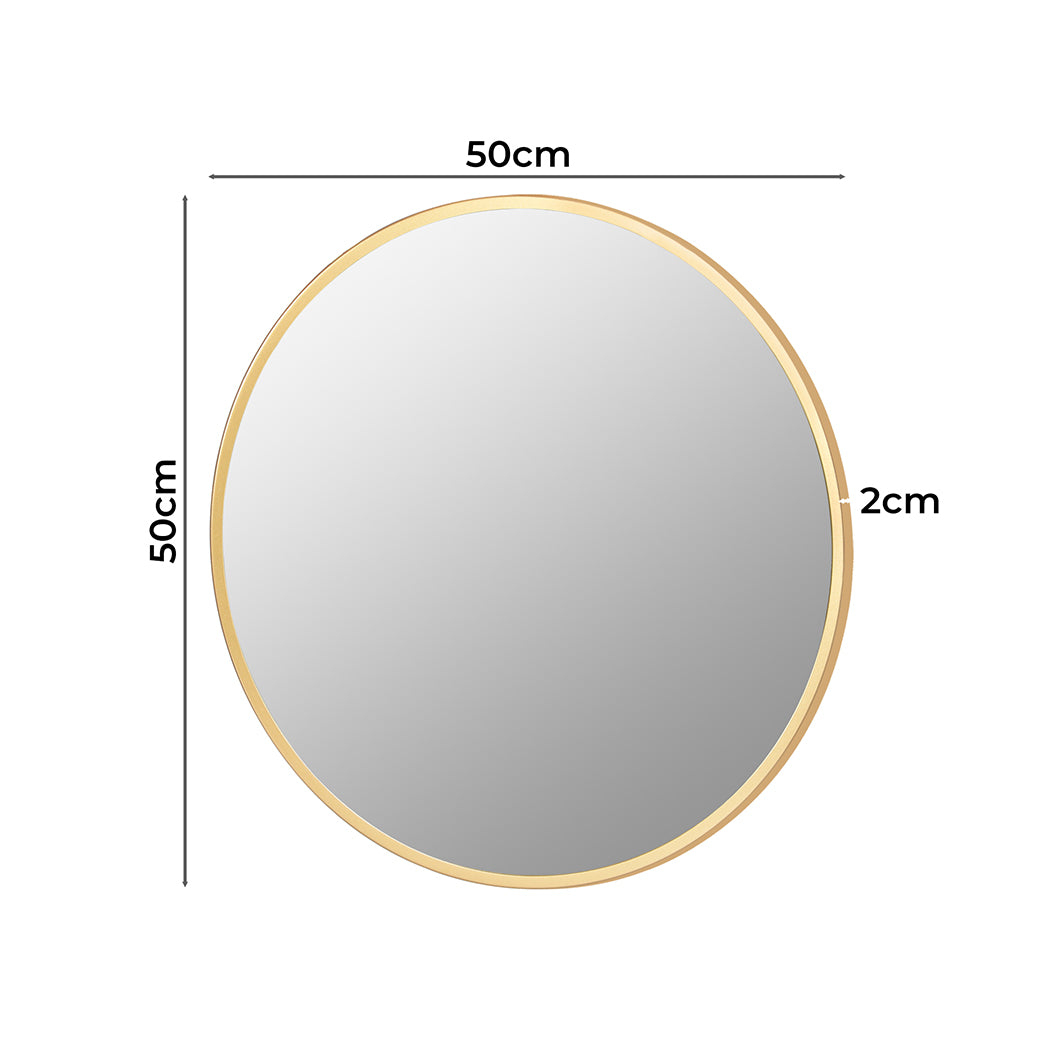 Yezi Wall Mirror Round Bathroom Decor 50cm