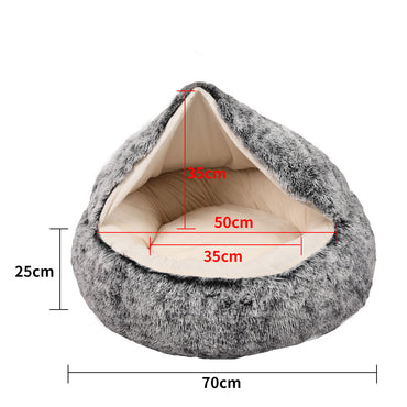 PaWz Pet Dog Calming Bed Warm Soft Plush M Medium-1942352739061338114