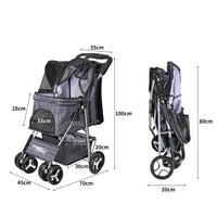 PaWz Large Pet Stroller Dog Cat Carrier Plaid-1942352820493750274