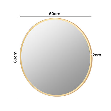 Yezi Bathroom Wall Mirror Round Large 60cm