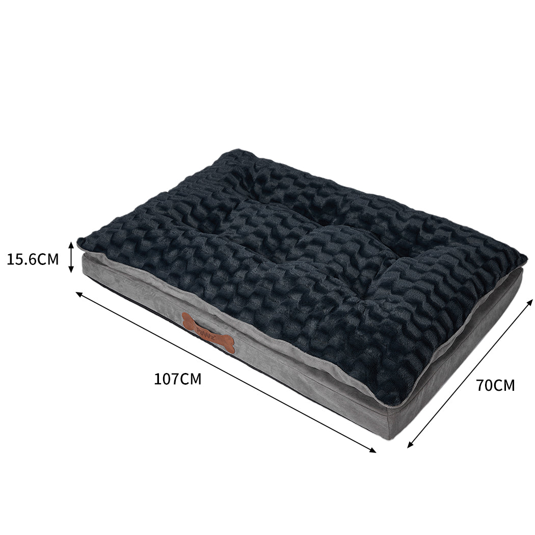 Dog Calming Bed Warm Soft Plush Comfy L Grey Large-1942353078384726018