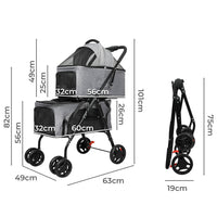 PaWz Two-tier Pet Stroller Double Dog-1942352822196637698