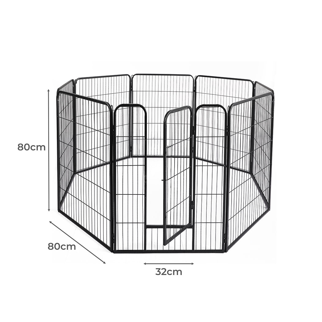 PaWz 8 Panel Pet Dog Playpen Puppy Exercise Black 2.5kg Mackerel & Lamb