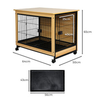 PaWz Wooden Wire Dog Kennel Side End M Medium-1942352752487305218