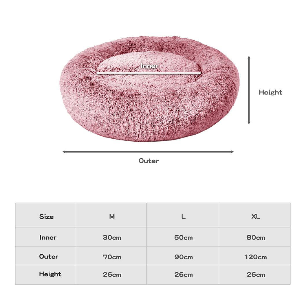 PaWz Pet Bed Memory Foam Dog Donut Pink Large-1942352766294953986