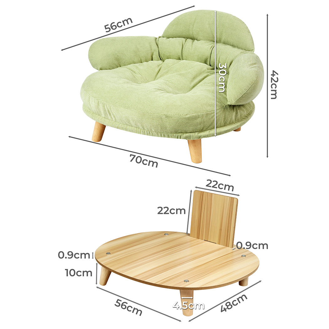 Pawz Elevated Pet Dog Cat Sofa Bed Couch XL Size Green-1942353691721994242